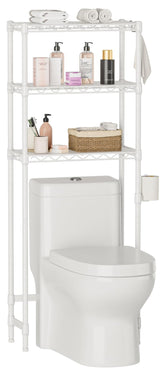 Golpart over-the-toilet shelf with three tiers provides organized storage and space savings.