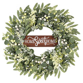 GOLUTYOK artificial eucalyptus wreath on front door with lifelike greenery