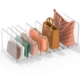 GoMaihe bag organizer adjustable dividers keeps purses upright and visible