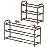 Gonfoam 3-tier expandable shoe rack extended for efficient entryway storage.