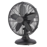 Good Housekeeping 92603 retro desk fan front view shows a sturdy all metal frame