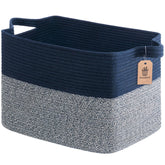 Goodpick basket setup on shelf keeps blankets organized.