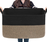 Goodpick blanket basket with woven texture provides stylish storage for any room.
