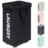 Goodpick laundry hamper with wheels for easy mobility and upright stability.