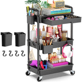 Goovilla 3-tier rolling cart with top drawer for organized kitchen storage.