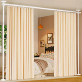 Goovilla room divider tension rod assembly enables tool-free setup