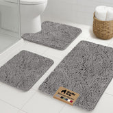 Gorilla Grip three-piece area rug set for bathroom comfort near the toilet base