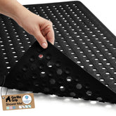 GORILLA GRIP bath mat top view shows secure suction for stable placement.
