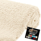 Gorilla Grip Bath Rug 30x20 Ivory soft microfiber for cozy feet after baths.