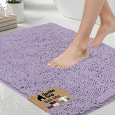 gorilla grip bath rug 36x24 plush chenille close-up demonstrates soft feet comfort