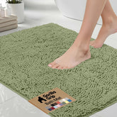 GORILLA GRIP bath rug chenille pile close-up for plush warmth and absorbency