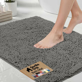 GORILLA GRIP bath rug mat 44x26 charcoal with plush warmth and moisture absorption