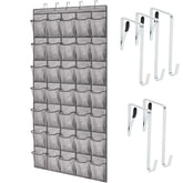 Gorilla Grip over-the-door shoe organizer with 35 pockets keeps shoes neatly organized.