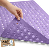 GORILLA GRIP patented bath tub mat with suction cups for secure placement.