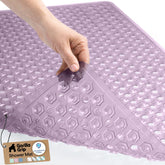 GORILLA GRIP patented bath mat with suction cups securing tub surface and preventing slips