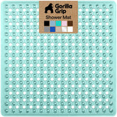 GORILLA GRIP patented square shower mat with suction cups for secure placement.