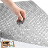 GORILLA GRIP patented suction cups keep the mat secure on tub floors for stability