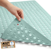 GORILLA GRIP patented suction cups keep the mat secure on smooth tub floors.