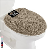 GORILLA GRIP soft chenille lid cover, front view, stays in place on standard lids.