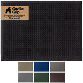 GORILLA GRIP Ultra Absorbent Front Door Mat captures moisture with a water dam border.
