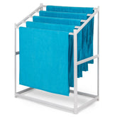 GoSports towel rack standing by the pool, neatly organized towels ready for sun.