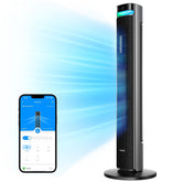 GoveeLife 42-inch tower fan front view with powerful airflow for cooling bedrooms.