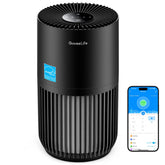 GoveeLife mini air purifier in bedroom corner improving air freshness