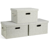 Graciadeco beige storage bin with lids, 15x11x8, sturdy and organized.