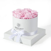 Graclect preserved rose box pink with seven roses, a lasting keepsake for anniversaries.