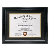 GraduationMall 8.5x11 frame with black over gold mat protects certificates