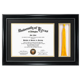 GraduationMall black diploma frame with glass front for a polished display