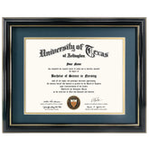 GraduationMall diploma frame 8.5x11 with navy over gold mat for archival display