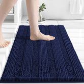 Grandaily chenille striped bathroom rugβplush underfoot comfort with absorbent performance.
