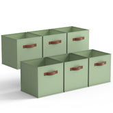 GRANNY SAYS 11 inch cube storage bin in sage green, collapsible design for tidy shelves.