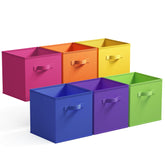 GRANNY SAYS 13-Inch Rainbow Cube Storage Bin front view for toy organization