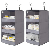 GRANNY SAYS 3-shelf closet organizer foldable for rod storage and space saving