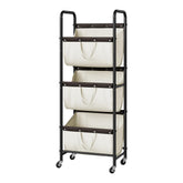 GRANNY SAYS 3-tier laundry sorter beige side view showing space-saving design for small rooms