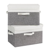 GRANNY SAYS fabric storage box closed keeps contents tidy and dust-free.