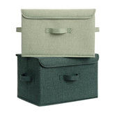 GRANNY SAYS storage basket with lid, sage green, ideal for clothing storage