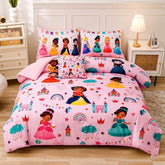 GRAT TIOC pink princess comforter set bed-in-a-bag with vibrant colors and cohesive styling
