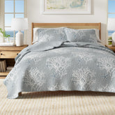 Great Bay Home coastal quilt set king size on bed for all-season comfort.