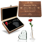 GreenCor engraved anniversary box with a personal message for a wife.