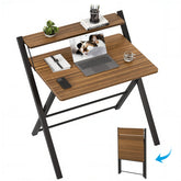 GreenForest no-assembly folding desk in espresso ready for instant setup in small spaces.