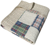Greenland Home Fashions Oxford throw blanket in tan, folded for snug warmth.