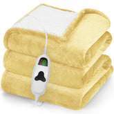Greenoak heated blanket 50x60 bed shot shows cozy warmth and generous coverage
