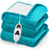 Greenoak heated blanket on bed delivering cozy warmth with full 50x60 coverage.