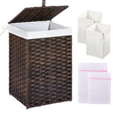 Greenstell laundry hamper with lid keeps dirty clothes discreet and ready for sorting.