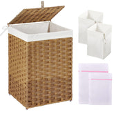 GREENSTELL laundry hamper with lid shows 60L capacity for organized clothes