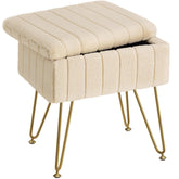 Greenstell vanity stool with faux fur seat for cozy dressing-area seating