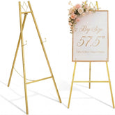 GRENTY 57.5-inch gold easel assembly showing sturdy construction for wedding signage